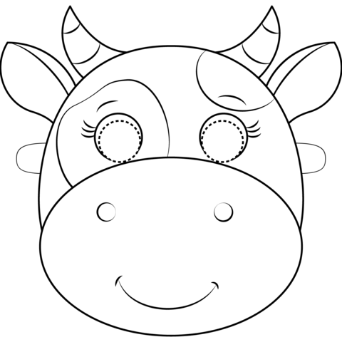 Cow Mask Coloring Page